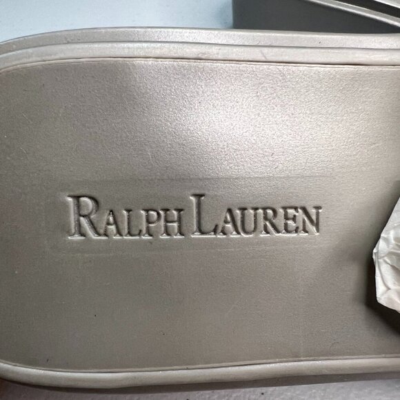 Ralph Lauren Astra Silver Mesh BTM Slides Women Size 7.5 B Y2K Sandals Summer - Picture 9 of 10